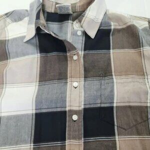 Alison Daley Button Up Shirt Brown Plaid